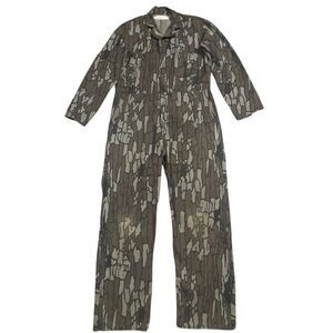 Vintage Trebark Camo Coveralls Zipper Unlined Hunting Distressed Men Medium EUC